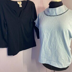 Just Fashion Now Top & Talbots Top, Set of 2, NWT/EUC, Size L